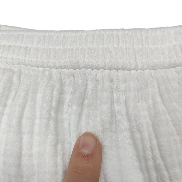 J. Crew Side Slit Soft Cotton Gauze Pull On White Midi Skirt XS Coastal - Picture 12 of 12